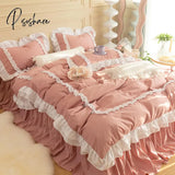 Pisoshare Princess Bedding Set Luxury Bed Linen Ruffle Double Duvet Cover Sheet And Pillowcases