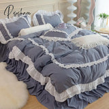 Pisoshare Princess Bedding Set Luxury Bed Linen Ruffle Double Duvet Cover Sheet And Pillowcases