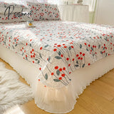 Pisoshare Princess Style Chiffon Lace Double Bedspread Queen Sandwich Cotton Quilted Bed Cover Home