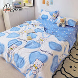 Pisoshare Princess Style Summer Quilts Washable Floral Cartoon Single Double Queen Blanket