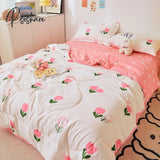 Pisoshare Princess Style Summer Quilts Washable Floral Cartoon Single Double Queen Blanket