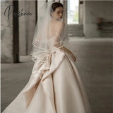 Pisoshare - Pure Bridal Dress Main Wedding New Bride Strap Outgoing Minimalist Photography Light