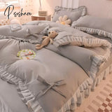 Pisoshare Purple Bedding Sets Kawaii Seersucker Bed Sheet Pillowcase Fashion Girl Princess Duvet