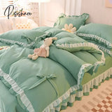 Pisoshare Purple Bedding Sets Kawaii Seersucker Bed Sheet Pillowcase Fashion Girl Princess Duvet