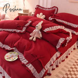 Pisoshare Purple Bedding Sets Kawaii Seersucker Bed Sheet Pillowcase Fashion Girl Princess Duvet