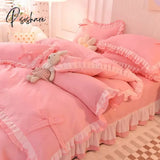 Pisoshare Purple Bedding Sets Kawaii Seersucker Bed Sheet Pillowcase Fashion Girl Princess Duvet