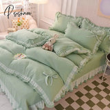 Pisoshare Purple Bedding Sets Kawaii Seersucker Bed Sheet Pillowcase Fashion Girl Princess Duvet