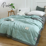 Pisoshare Quilts Microfiber Cooling Double-Sided Blanket Washable Quilt Fluffy Breathable Adult