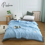 Pisoshare Quilts Microfiber Cooling Double-Sided Blanket Washable Quilt Fluffy Breathable Adult