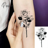 Pisoshare Realistic Whale Wrist Temporary Tattoos For Women Adult Sun Flower Fake Tattoo Sticker