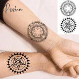 Pisoshare Realistic Whale Wrist Temporary Tattoos For Women Adult Sun Flower Fake Tattoo Sticker