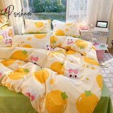 Pisoshare Rosered Bedding Set Flora Summer Duvet Cover Pillowcase Comforter Bag Flat/Fitted Sheet