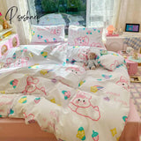 Pisoshare Rosered Bedding Set Flora Summer Duvet Cover Pillowcase Comforter Bag Flat/Fitted Sheet