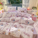 Pisoshare Rosered Bedding Set Flora Summer Duvet Cover Pillowcase Comforter Bag Flat/Fitted Sheet