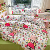 Pisoshare Rosered Bedding Set Flora Summer Duvet Cover Pillowcase Comforter Bag Flat/Fitted Sheet