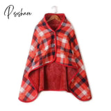 Pisoshare Sherpa Throw Blanket Fleece Plaid Winter/Fall Warm Scarf Tartan Scarves Wearable Wrap