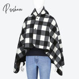 Pisoshare Sherpa Throw Blanket Fleece Plaid Winter/Fall Warm Scarf Tartan Scarves Wearable Wrap