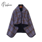 Pisoshare Sherpa Throw Blanket Fleece Plaid Winter/Fall Warm Scarf Tartan Scarves Wearable Wrap