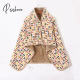 Pisoshare Sherpa Throw Blanket Fleece Plaid Winter/Fall Warm Scarf Tartan Scarves Wearable Wrap