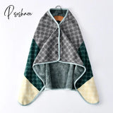 Pisoshare Sherpa Throw Blanket Fleece Plaid Winter/Fall Warm Scarf Tartan Scarves Wearable Wrap