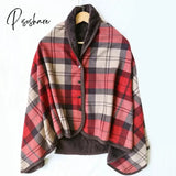 Pisoshare Sherpa Throw Blanket Fleece Plaid Winter/Fall Warm Scarf Tartan Scarves Wearable Wrap