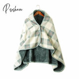 Pisoshare Sherpa Throw Blanket Fleece Plaid Winter/Fall Warm Scarf Tartan Scarves Wearable Wrap