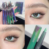 Pisoshare Shiny Diamond Eyeliner Pencil Green Gold Purple Glitter Eye Shadow Lying Silkworm Pen