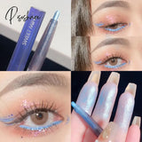 Pisoshare Shiny Diamond Eyeliner Pencil Green Gold Purple Glitter Eye Shadow Lying Silkworm Pen