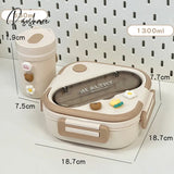 Pisoshare Simple Cute Portable Lunch Box With Compartment For Girls School Kids Plastic Picnic