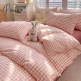 Pisoshare Simple Red Cherry Bedding Sets Nordic Flower Quilt Cover Single Double Size Bed Linen