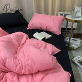 Pisoshare Simple Red Cherry Bedding Sets Nordic Flower Quilt Cover Single Double Size Bed Linen