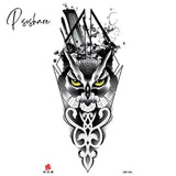 Pisoshare Small Full-Arm Waterproof Temporary Tattoo Sticker Wolf Head Tiger Flower Body Art Arm