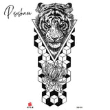 Pisoshare Small Full-Arm Waterproof Temporary Tattoo Sticker Wolf Head Tiger Flower Body Art Arm