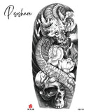 Pisoshare Small Full-Arm Waterproof Temporary Tattoo Sticker Wolf Head Tiger Flower Body Art Arm