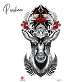 Pisoshare Small Full-Arm Waterproof Temporary Tattoo Sticker Wolf Head Tiger Flower Body Art Arm