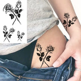 Pisoshare Small Rose Daisy Flower Temporary Tattoos For Women Adult Fashion Finger Realistic Fake