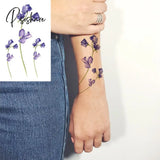 Pisoshare Small Rose Daisy Flower Temporary Tattoos For Women Adult Fashion Finger Realistic Fake