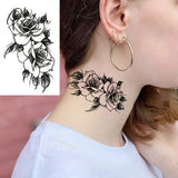 Pisoshare Small Rose Daisy Flower Temporary Tattoos For Women Adult Fashion Finger Realistic Fake