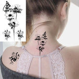 Pisoshare Small Rose Daisy Flower Temporary Tattoos For Women Adult Fashion Finger Realistic Fake