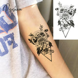 Pisoshare Small Rose Daisy Flower Temporary Tattoos For Women Adult Fashion Finger Realistic Fake