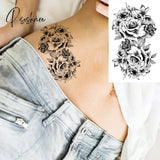 Pisoshare Small Rose Daisy Flower Temporary Tattoos For Women Adult Fashion Finger Realistic Fake