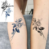 Pisoshare Small Rose Daisy Flower Temporary Tattoos For Women Adult Fashion Finger Realistic Fake