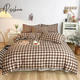 Pisoshare Soft Bedding Set Fashion Duvet Cover Plant Pattern Home Textile Queen King Size Bed Sheet