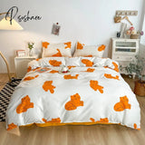 Pisoshare Soft Bedding Set Fashion Duvet Cover Plant Pattern Home Textile Queen King Size Bed Sheet