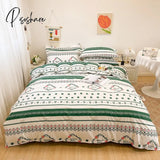 Pisoshare Soft Bedding Set Fashion Duvet Cover Plant Pattern Home Textile Queen King Size Bed Sheet