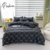 Pisoshare Soft Bedding Set Fashion Duvet Cover Plant Pattern Home Textile Queen King Size Bed Sheet