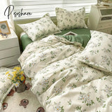 Pisoshare Soft Bedding Set Fashion Duvet Cover Plant Pattern Home Textile Queen King Size Bed Sheet