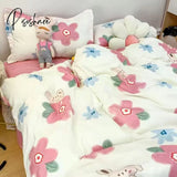 Pisoshare Soft Bedding Set Ins Style Twin Queen Size 2023 New Washable Duvet Cover Pillowcases