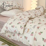 Pisoshare Soft Bedding Set Ins Style Twin Queen Size 2023 New Washable Duvet Cover Pillowcases