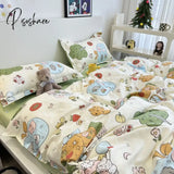 Pisoshare Soft Bedding Set Ins Style Twin Queen Size 2023 New Washable Duvet Cover Pillowcases